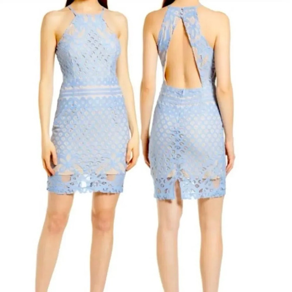 Lulus Steal A Kiss Lace Halter Mini Dress Size S - Picture 4 of 15